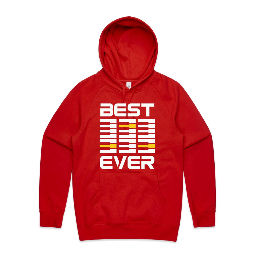 Best Dad Ever, Piano Keyboard - Mens Hoodie Red Mens Hoodie Dad Music Printed In Australia