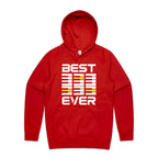 Best Dad Ever, Piano Keyboard - Mens Hoodie Red Mens Hoodie Dad Music Printed In Australia