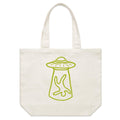 Alien Abduction Shoulder Canvas Tote Bag Default Title Large Tote Bag Printed In Australia Sci Fi