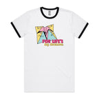 For Life's Big Decisions, Fortune Teller - Staple Ringer Tee White Black Ringer T-Shirt Games Printed In Australia