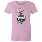 Coffee Skull - Womens T-shirt Pink Womens T-shirt Coffee Printed In Australia