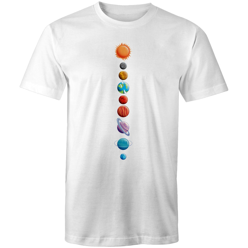 Our Solar System - Mens T-Shirt White Mens T-shirt Printed In Australia Space