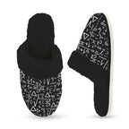 Mathematics Women's Fur Trim Thick-Sole Indoor Slippers Women's Fur Trimmed Slippers Maths Printed Offshore
