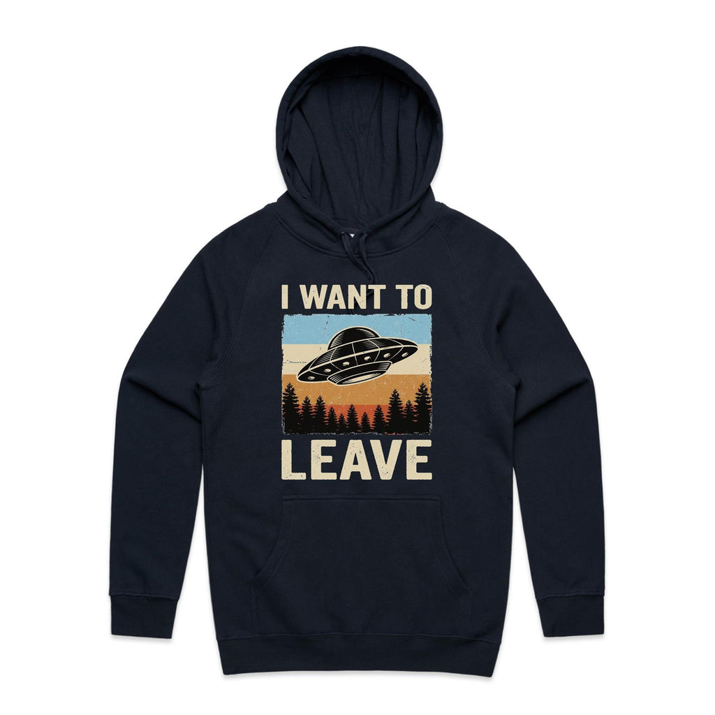 UFO I Want To Leave Men's AS Colour Hoodie