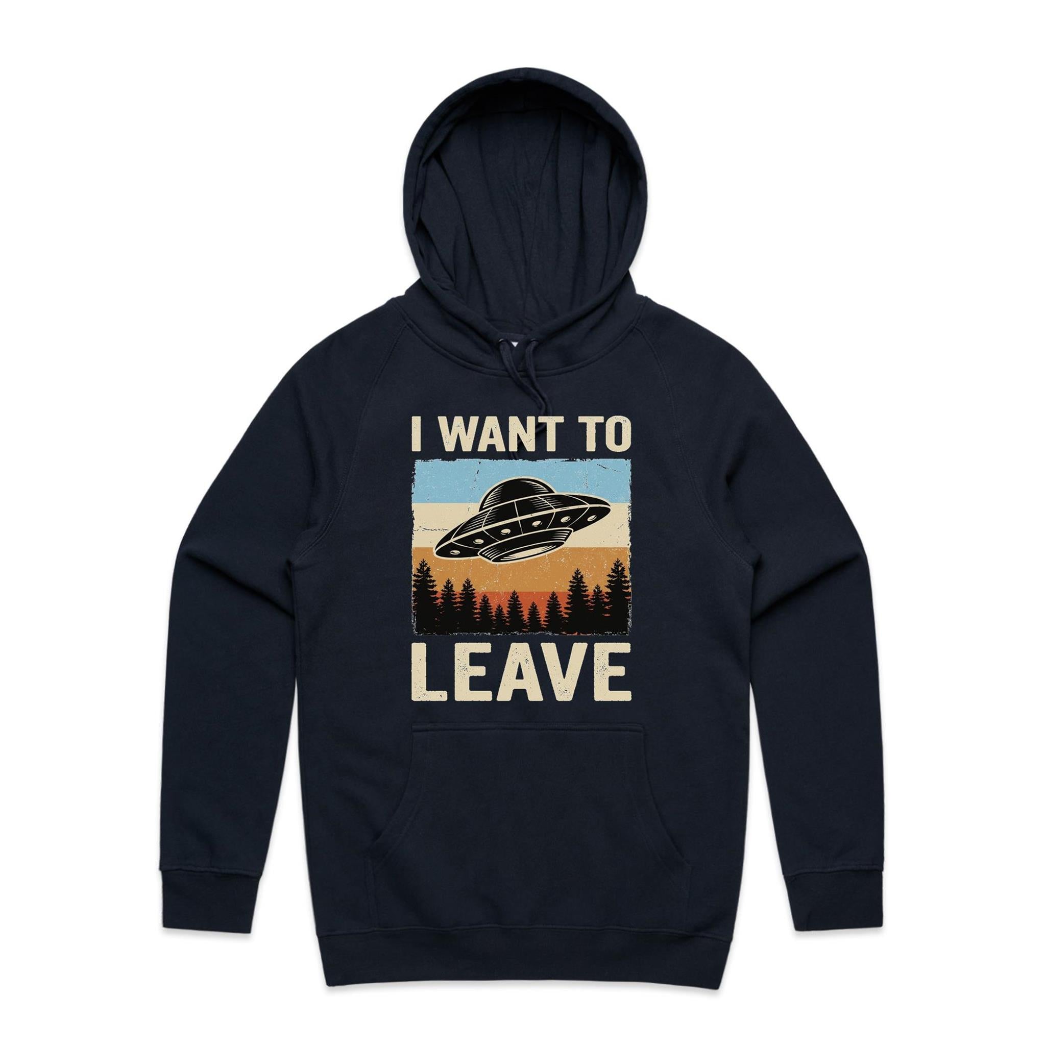 UFO I Want To Leave Men's AS Colour Hoodie