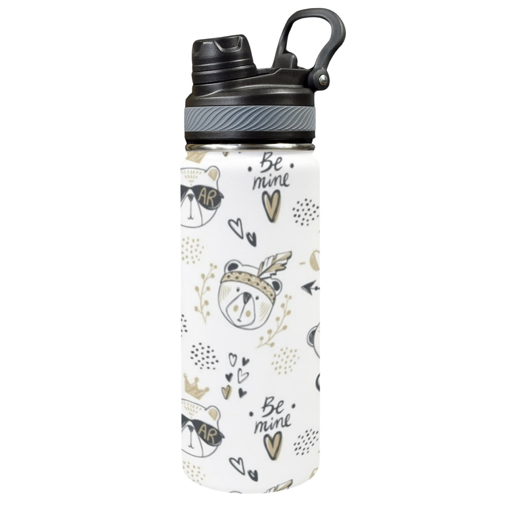 Bears - Insulated Water Bottle with Dual-Use Lid (18oz) One Size Insulated Water Bottle with Dual-Use Lid (18oz) animal Printed Offshore
