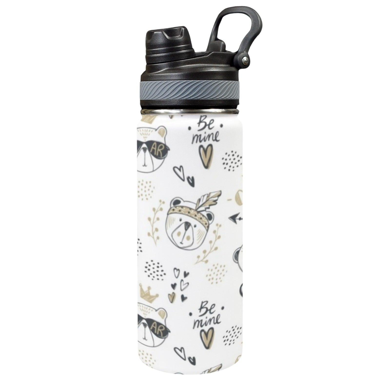 Bears - Insulated Water Bottle with Dual-Use Lid (18oz) One Size Insulated Water Bottle with Dual-Use Lid (18oz) animal Printed Offshore