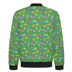 Bright 80's Men's Casual Zip‑Up Bomber Jacket