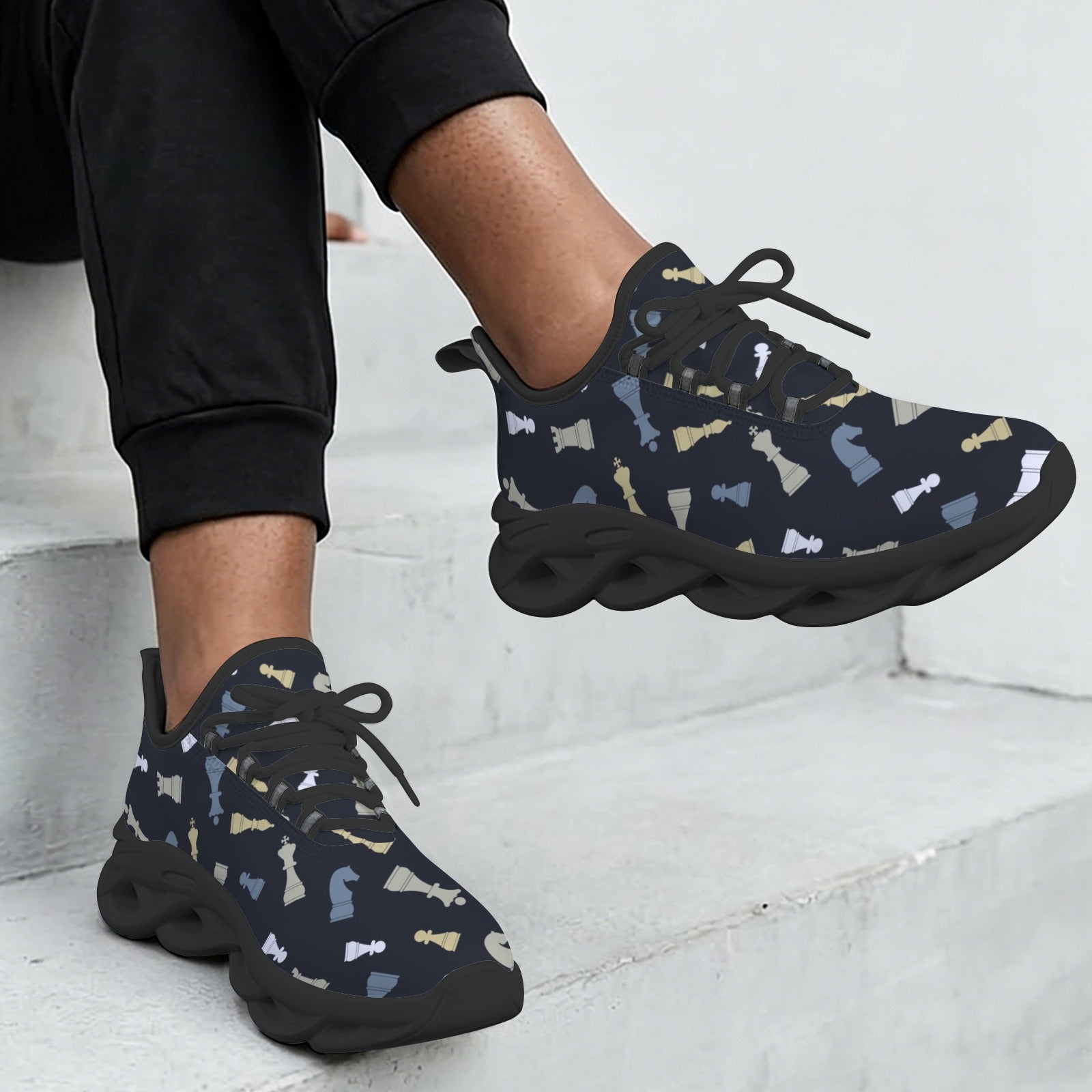 Chess Pattern Women's Twisted Sole Sneakers