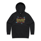 Wow - Womens Hoodie Black Womens Hoodie comic Printed In Australia