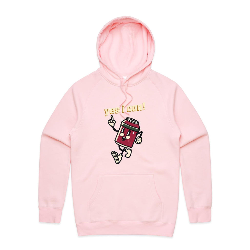 Yes I Can - Mens Hoodie Pink Mens Hoodie Positivity Printed In Australia