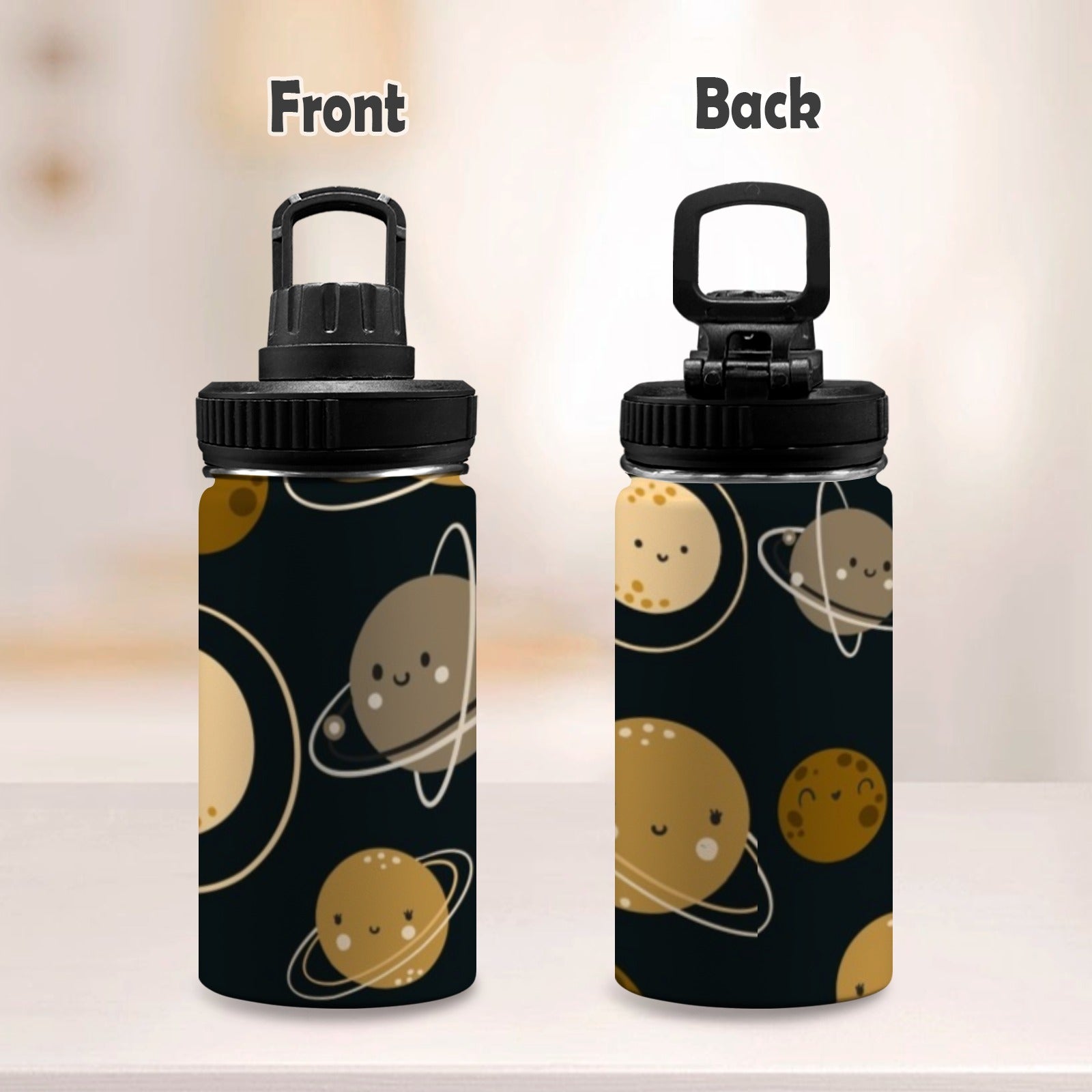 Happy Planets - Kids Water Bottle with Chug Lid (12 oz)