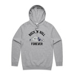 Rock And Roll Forever - Mens Hoodie Grey Marle Mens Hoodie Music Printed In Australia