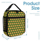 Yellow Flowers On Green Backpack, Lunch Bag & Pencil Case Set