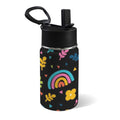 Rainbows And Flowers 12oz Kids Water Bottle with Straw Lid