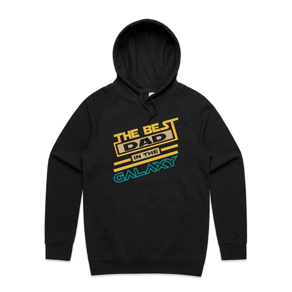 The Best Dad In The Galaxy - Mens Hoodie Black Mens Hoodie Dad Printed In Australia