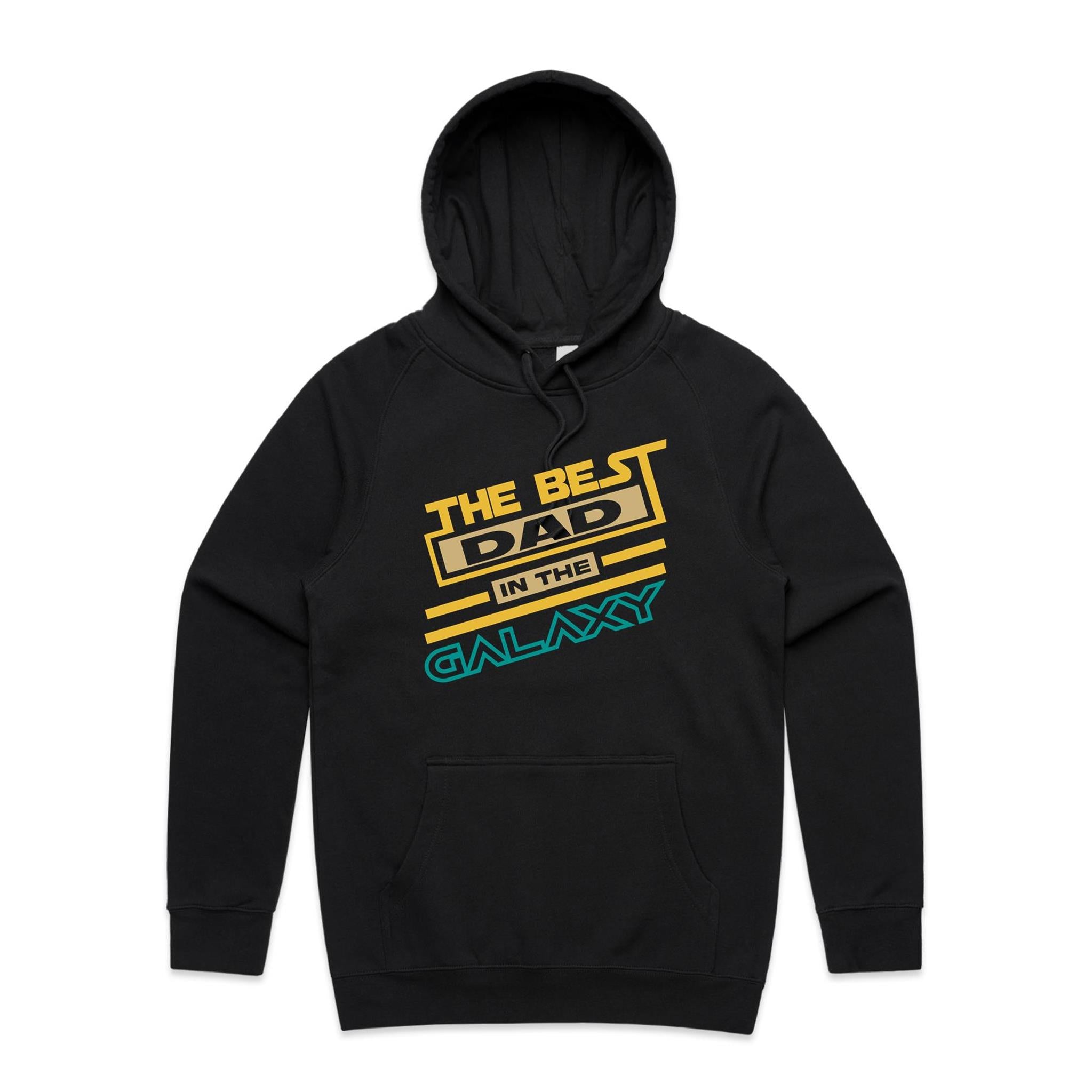 The Best Dad In The Galaxy - Mens Hoodie Black Mens Hoodie Dad Printed In Australia