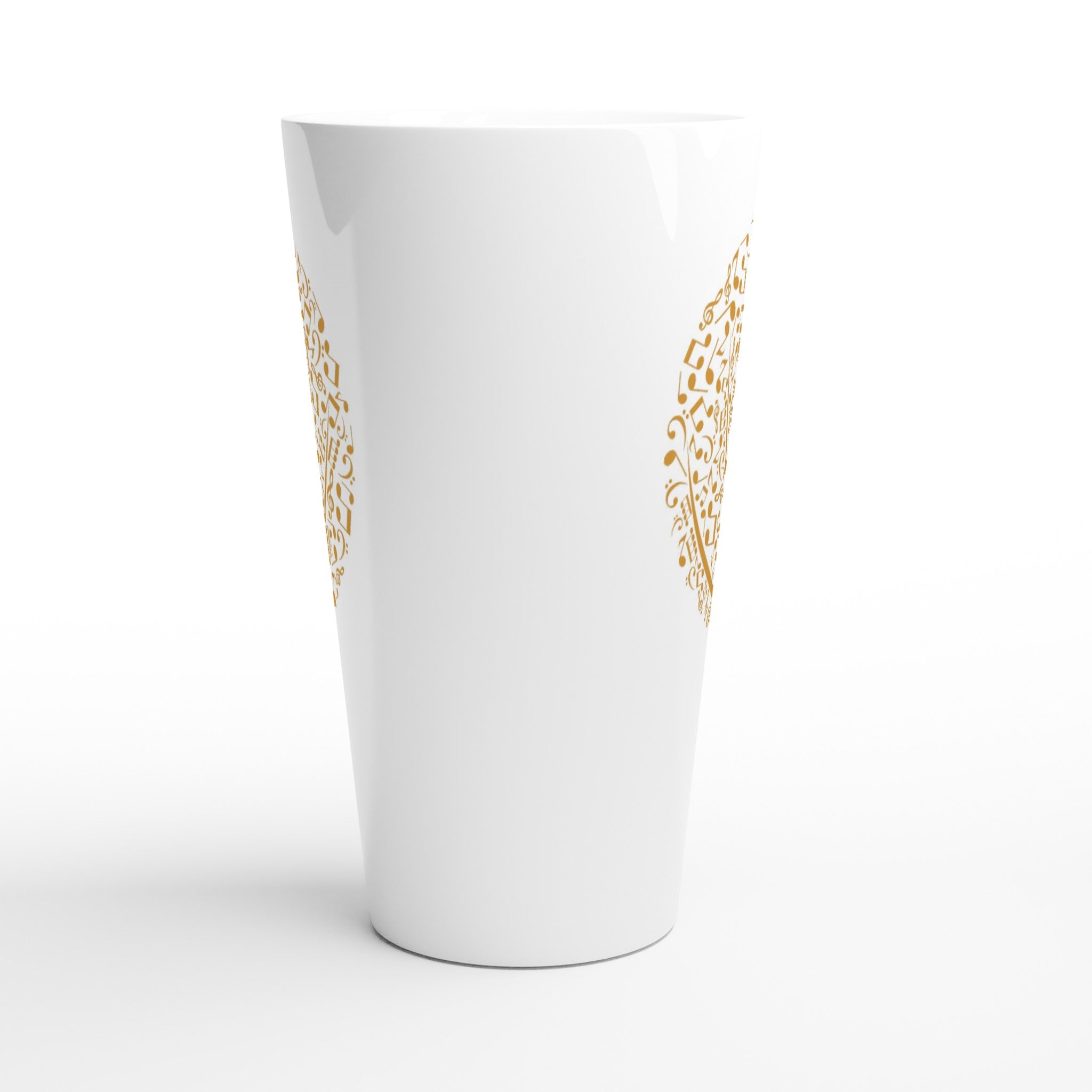 Music Tree - White Latte 17oz Ceramic Mug Latte Mug Globally Fulfilled Music Plants