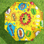 Comic Book Yellow - Semi-Automatic Foldable Umbrella (Model U12) Semi-Automatic Foldable Umbrella (U12)