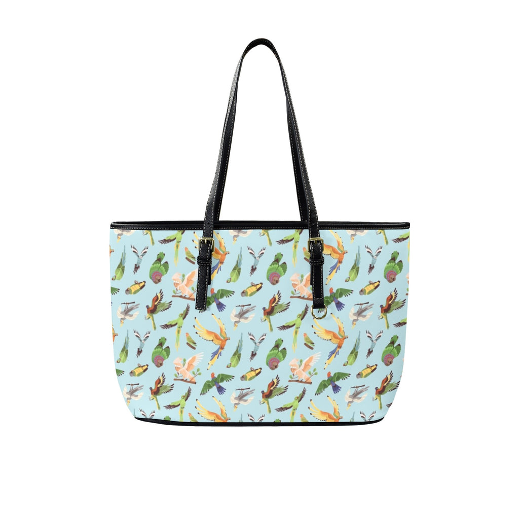 Parrots PU Leather Tote Bag Large One Size Leather Tote Bag-Large animal Printed Offshore