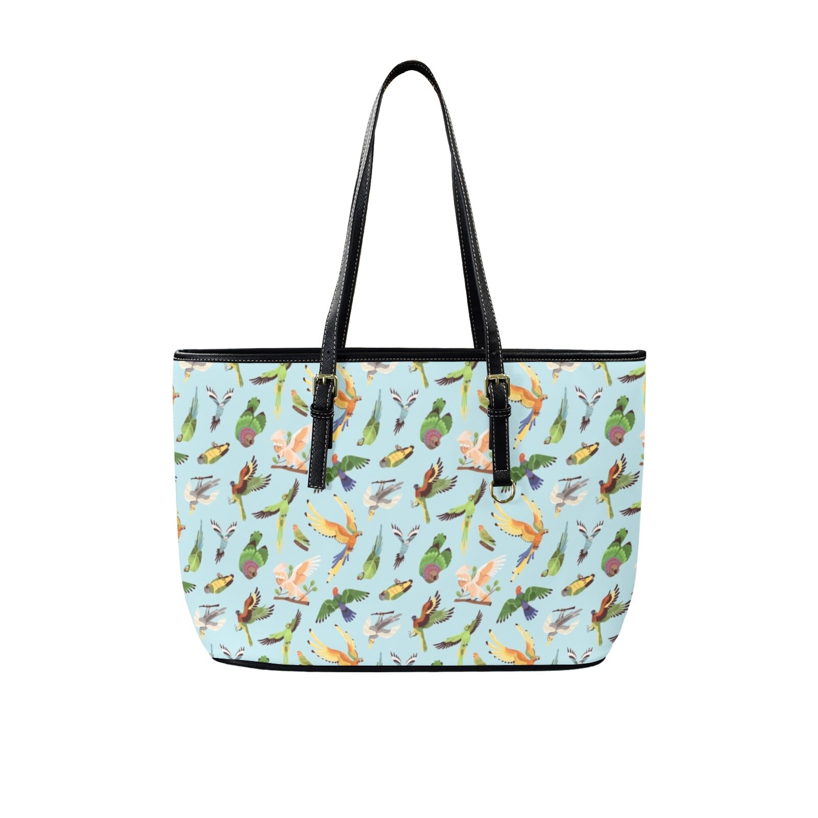Parrots PU Leather Tote Bag Large One Size Leather Tote Bag-Large animal Printed Offshore