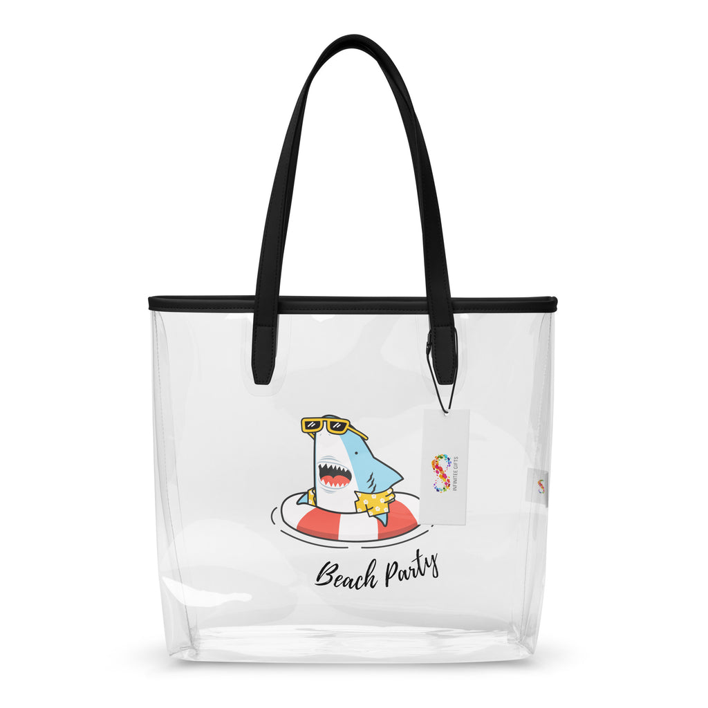 Shark Beach Party - Clear Tote Bag / Stadium Bag Default Title Printed Offshore
