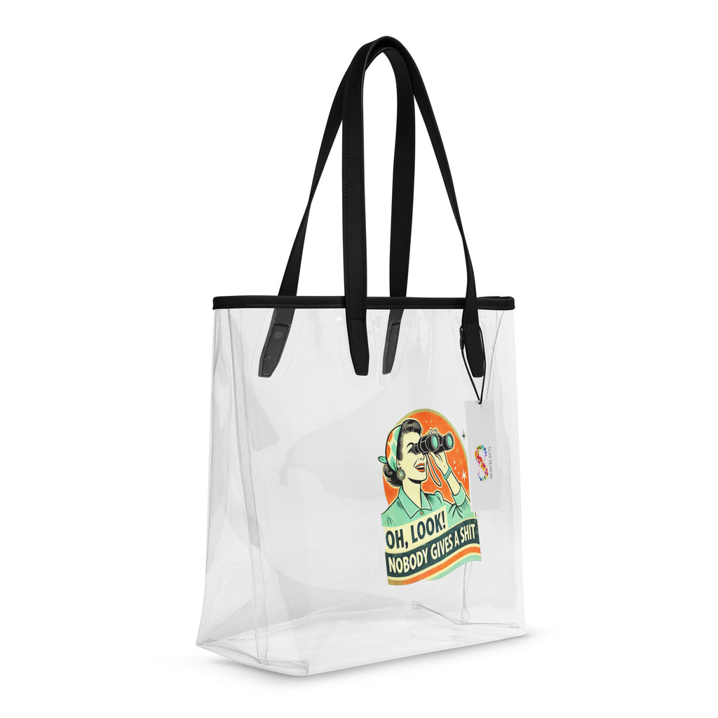 Oh Look, Nobody Gives A **** - Clear Tote Bag / Stadium Bag Printed Offshore