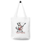 Personalised Cat Playing Guitar Cotton tote bag White Personalised Tote Bag Australian Printer printful_personalized_product