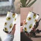 Avocado Characters - 20oz Mobile Tumbler with Lid (Black Lock) 20oz Travel Mug Food Printed Offshore