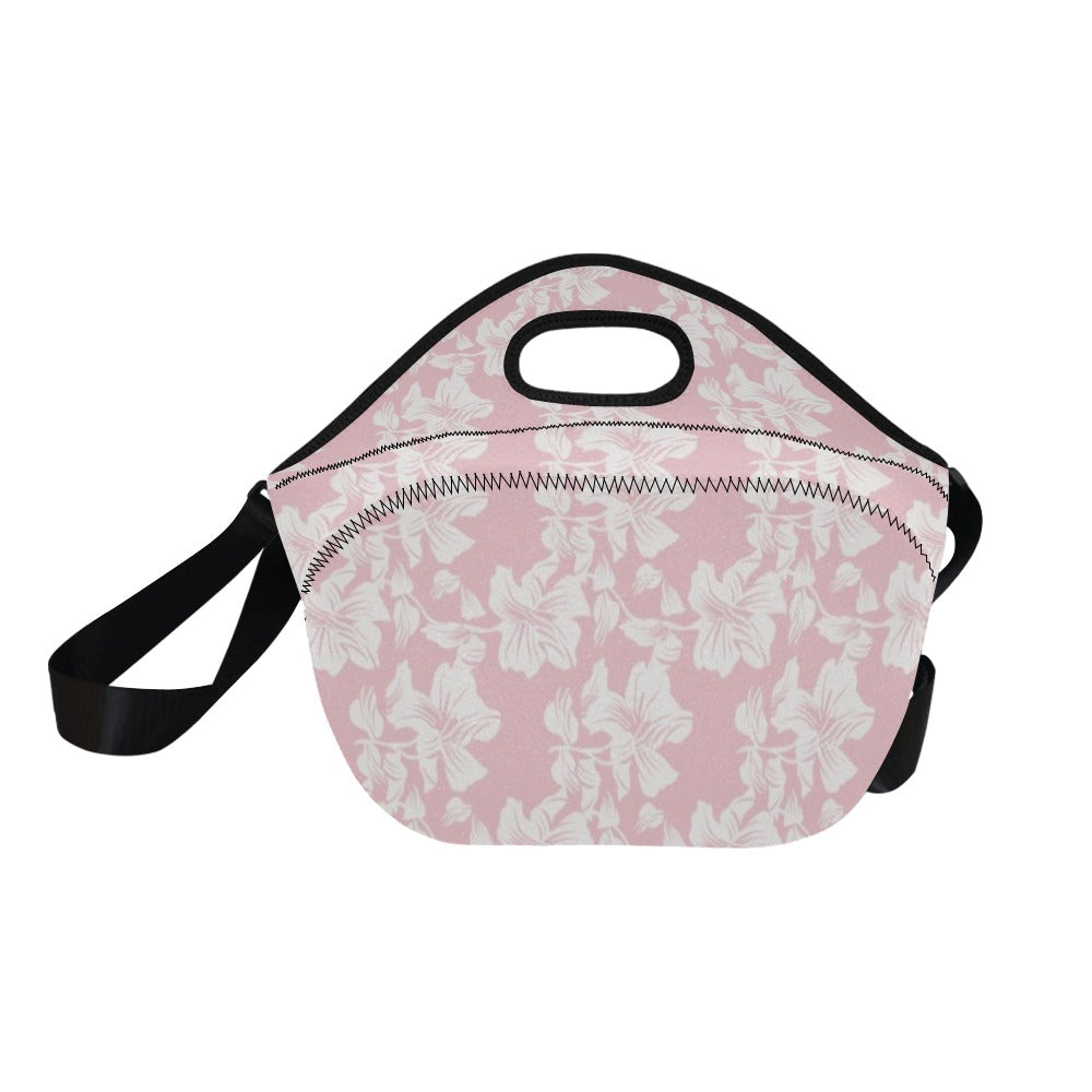 Pink Hawaiian Floral - Neoprene Lunch Bag/Large (Model 1669)