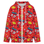 Red Comic Book Women's Full-Zip Hoodie