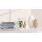 Plant Lover White 10oz Porcelain Slim Mug Porcelain Mug Globally Fulfilled Plants