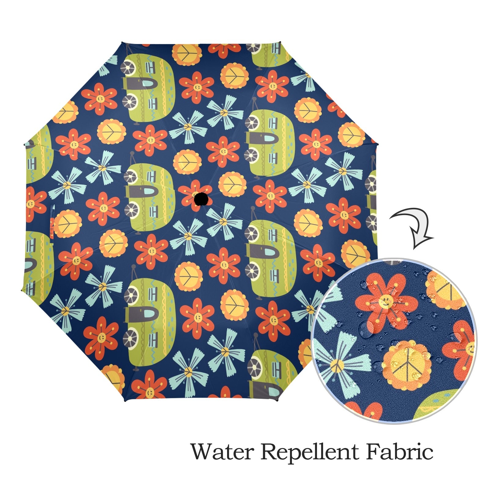 Hippy Caravan - Semi-Automatic Foldable Umbrella (Model U12) Semi-Automatic Foldable Umbrella (U12)