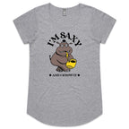 I'm Saxy And I Know It, Hippo Trumpet Player - Womens Scoop Neck T-Shirt Grey Marle Womens Scoop Neck T-shirt animal Music Printed In Australia