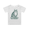 Cat, Did Somebody Say Snack? AS Colour Baby T-shirt White Baby T-shirt animal Food Printed In Australia
