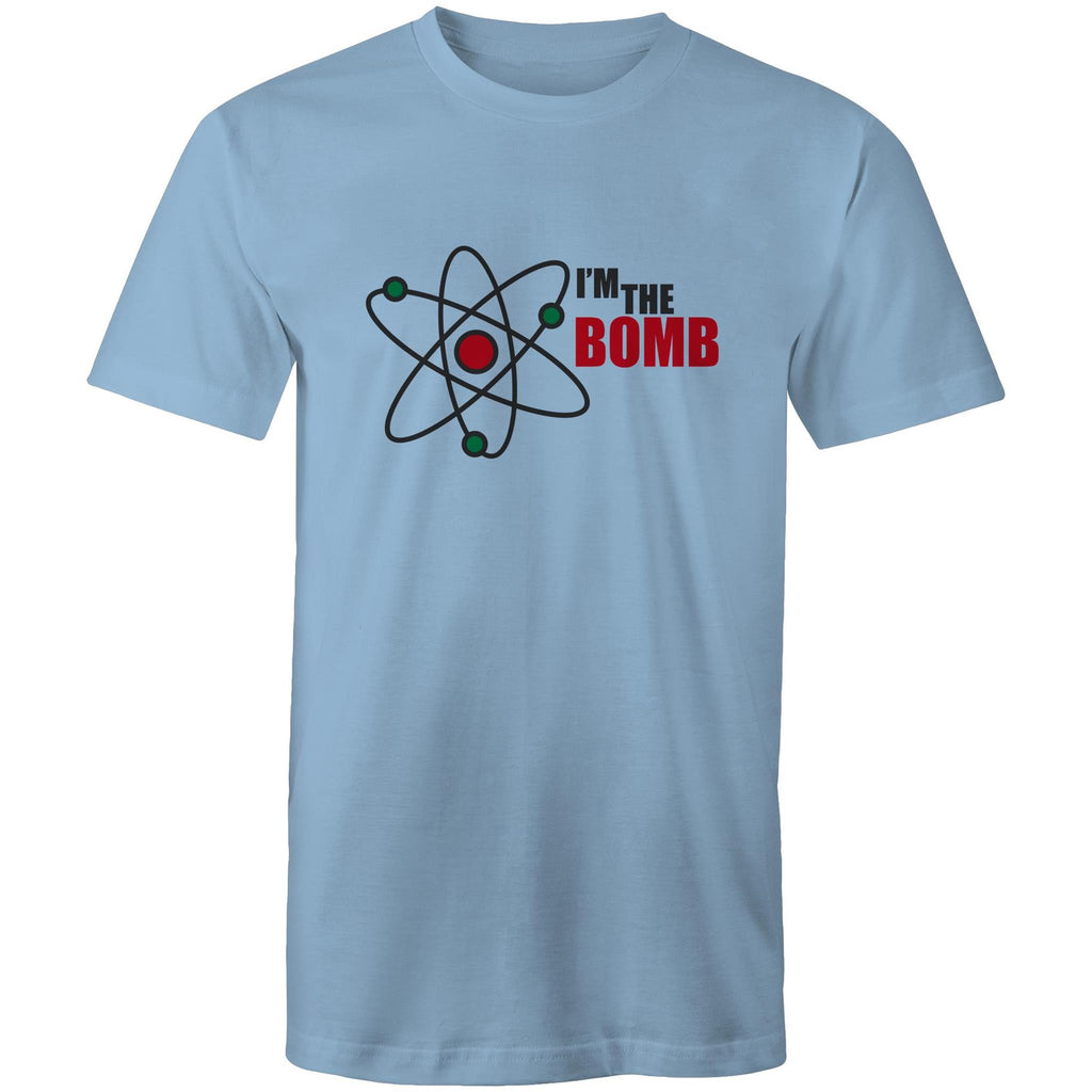 Atom, I'm The Bomb - Mens T-Shirt Carolina Blue Mens T-shirt Printed In Australia Science