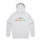 Currently On Aeroplane Mode - Mens Hoodie White Marle Mens Hoodie Printed In Australia Tech
