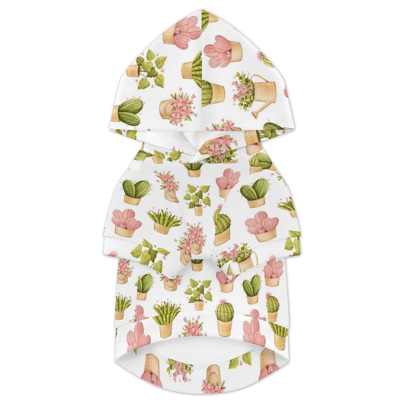 Cactus Pots And Flowers Pet Hoodie (Large Size)