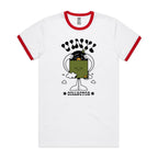 Vinyl Collector, Records - Staple Ringer Tee White Red Ringer T-Shirt Music Printed In Australia