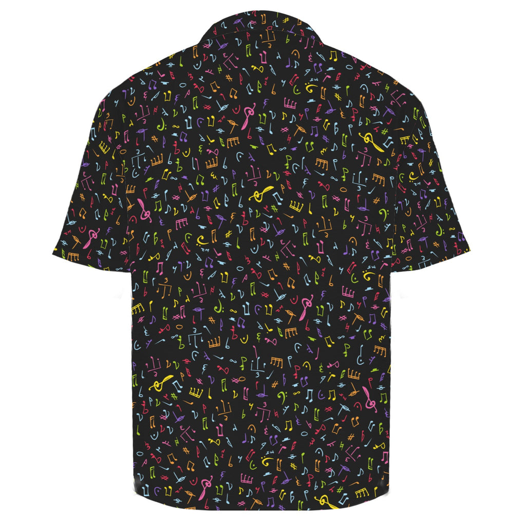Music Notes Men's Crinkle Hawaiian Shirt