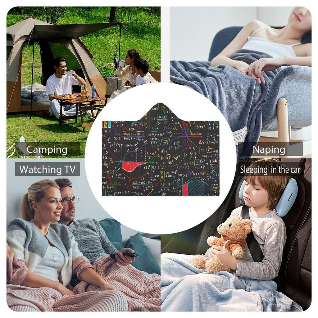 Colourful Maths Equations Kids Hooded Blanket 100cm x 130cm Kids Hooded Blanket Maths Printed Offshore