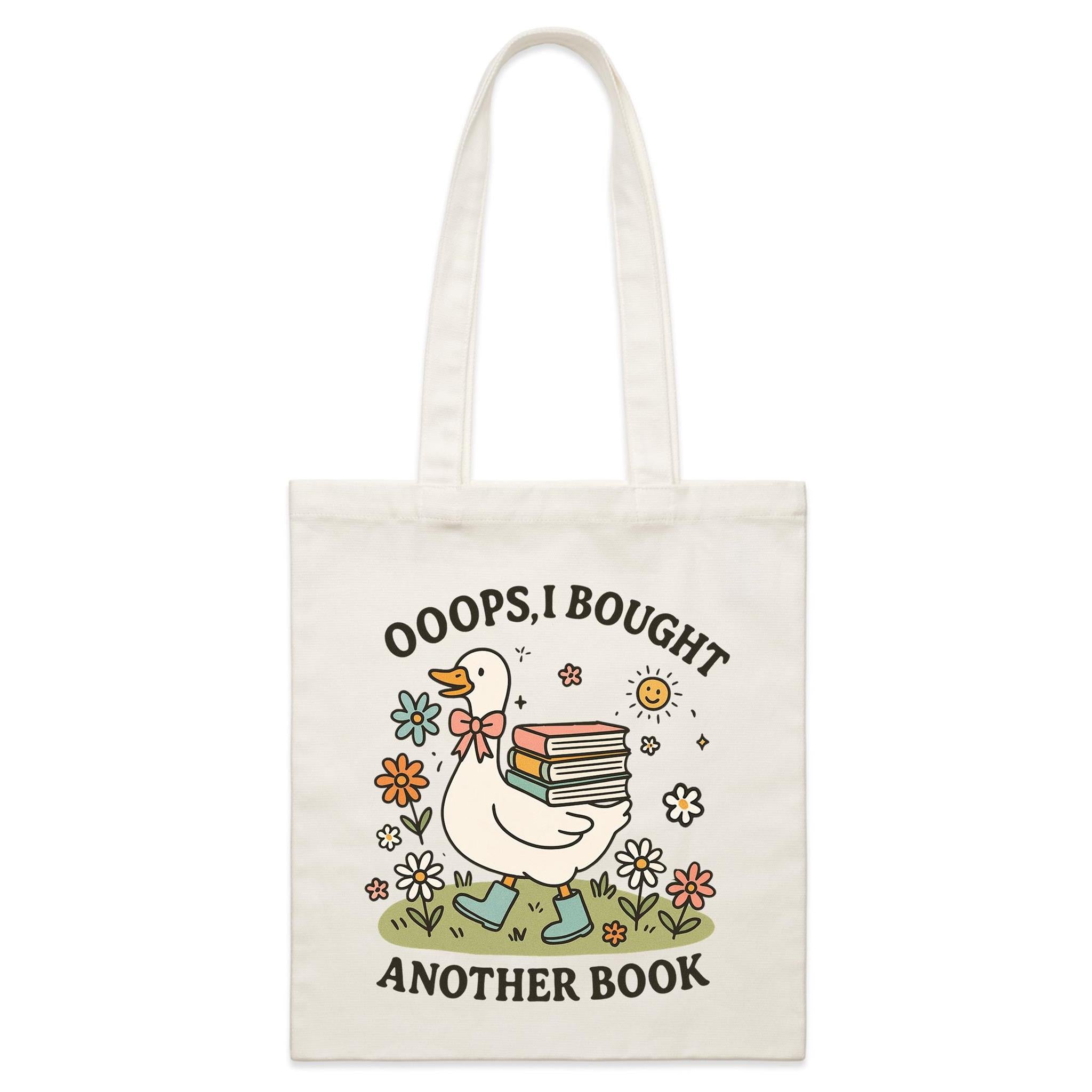 Oops, I Bought Another Book - Parcel Canvas Tote Bag Default Title Small Tote Bag animal Printed In Australia Reading