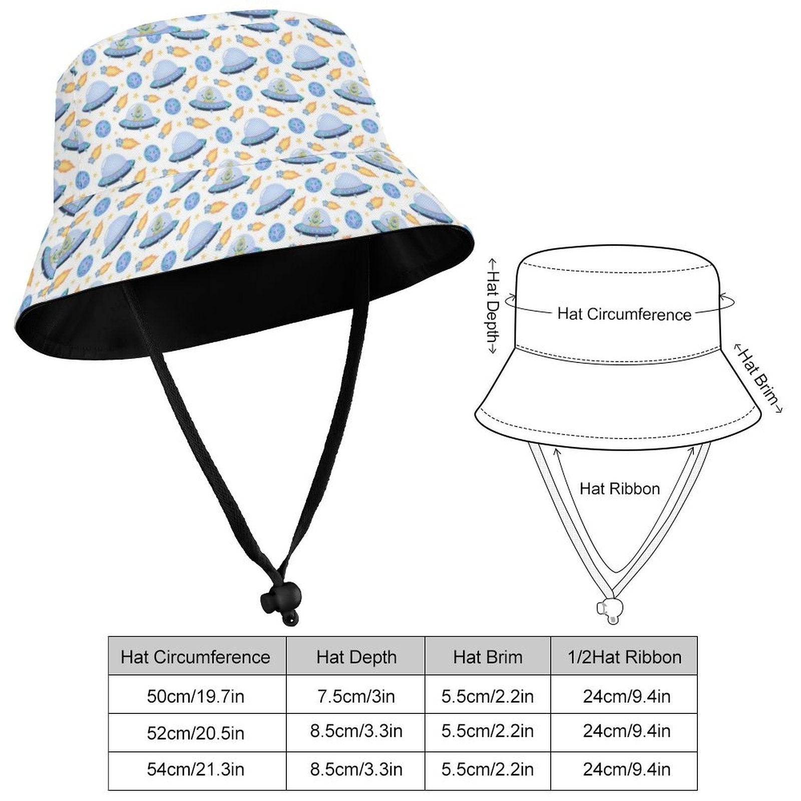UFO's Kids Bucket Hat Kids Bucket Hat Printed Offshore Sci Fi