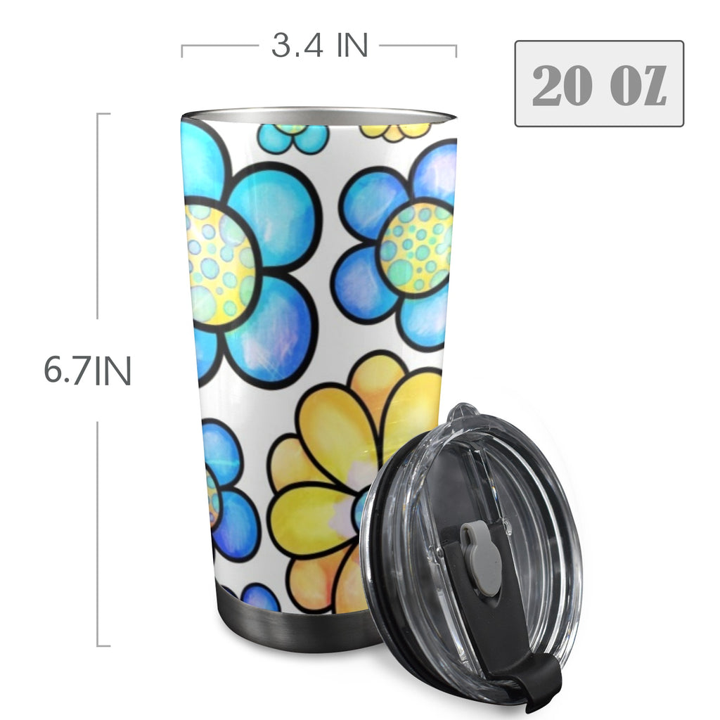 Simple Flowers - 20oz Mobile Tumbler with Lid (Black Lock)
