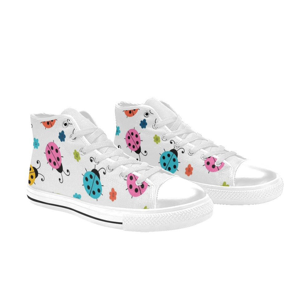 Ladybugs - Kids High Top Canvas Shoes