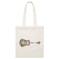Guitar Reflection In Colour Parcel Canvas Tote Bag Default Title Small Tote Bag Music Printed In Australia