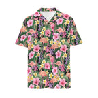 Flamingo Jungle Men's Short Sleeve Hawaiian Shirt Men's Hawaiian Shirt (New) animal Plants Printed Offshore