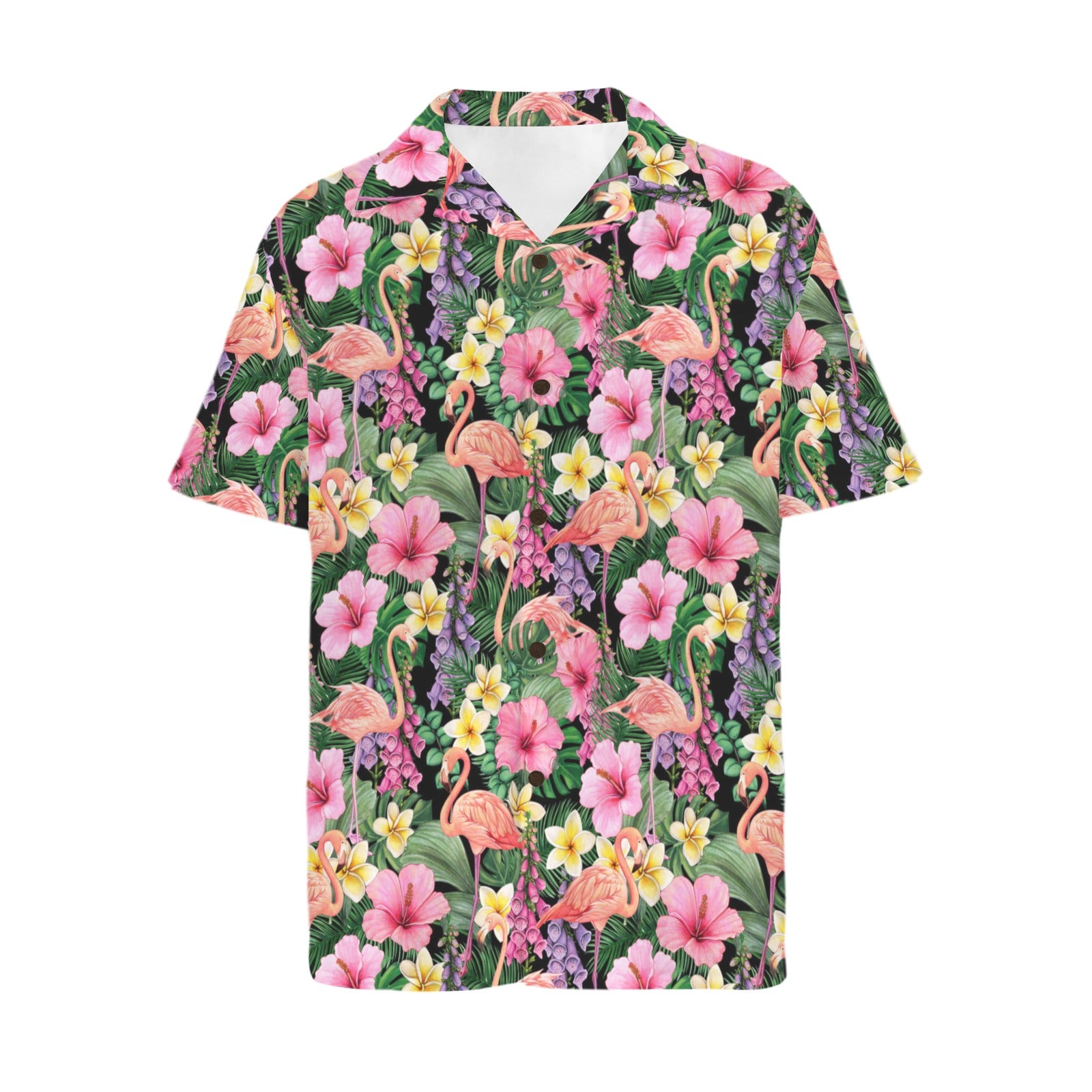 Flamingo Jungle - Men's Hawaiian Shirt (Model T87)