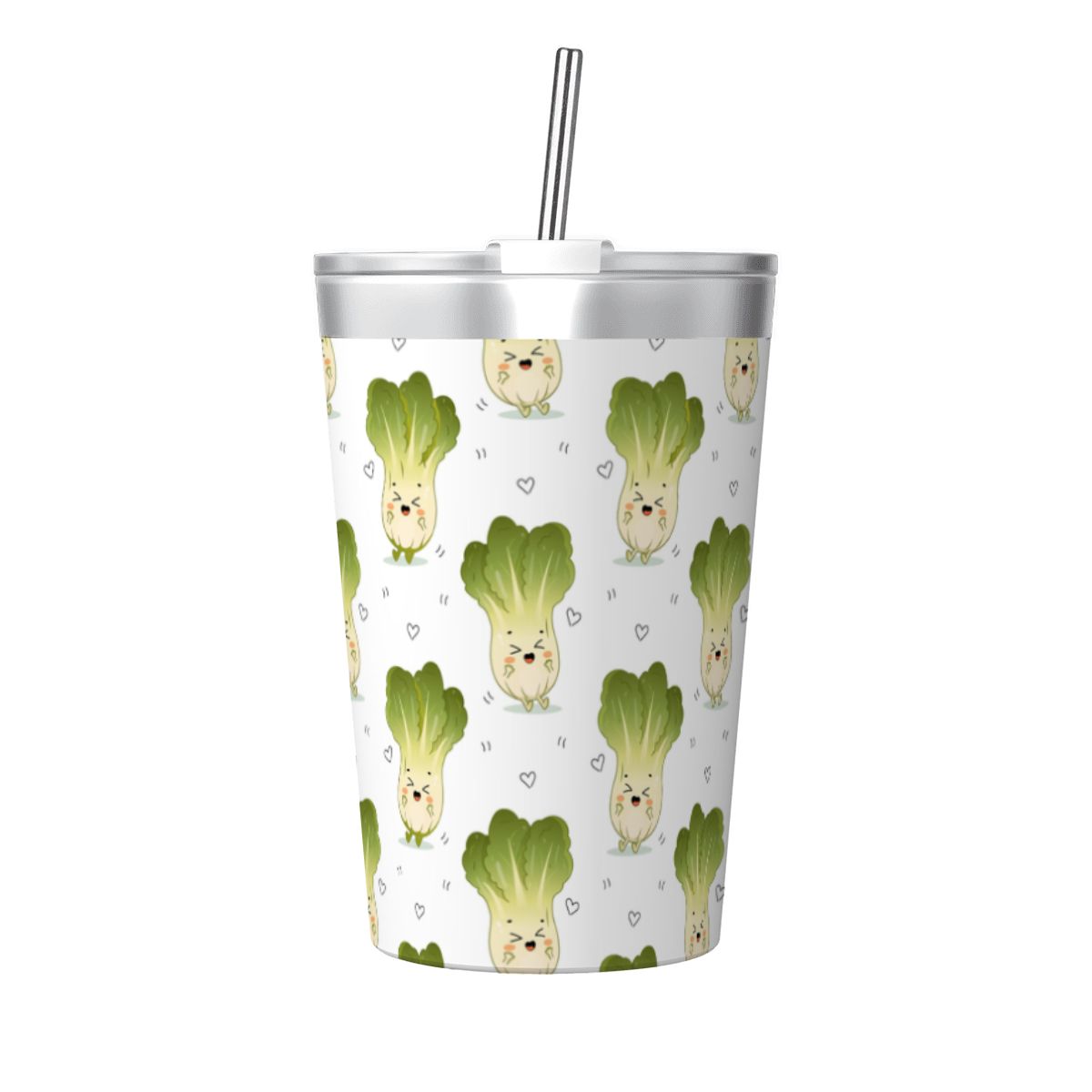 Happy Bok Choy Small Stainless Steel Travel Mug Cup 12oz/350ml