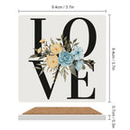 Love - Ceramic Coasters (Square) Ceramic Coasters Love Printed Offshore